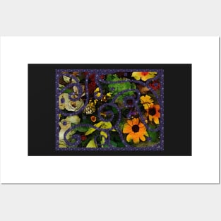 Jewel tone floral print Posters and Art